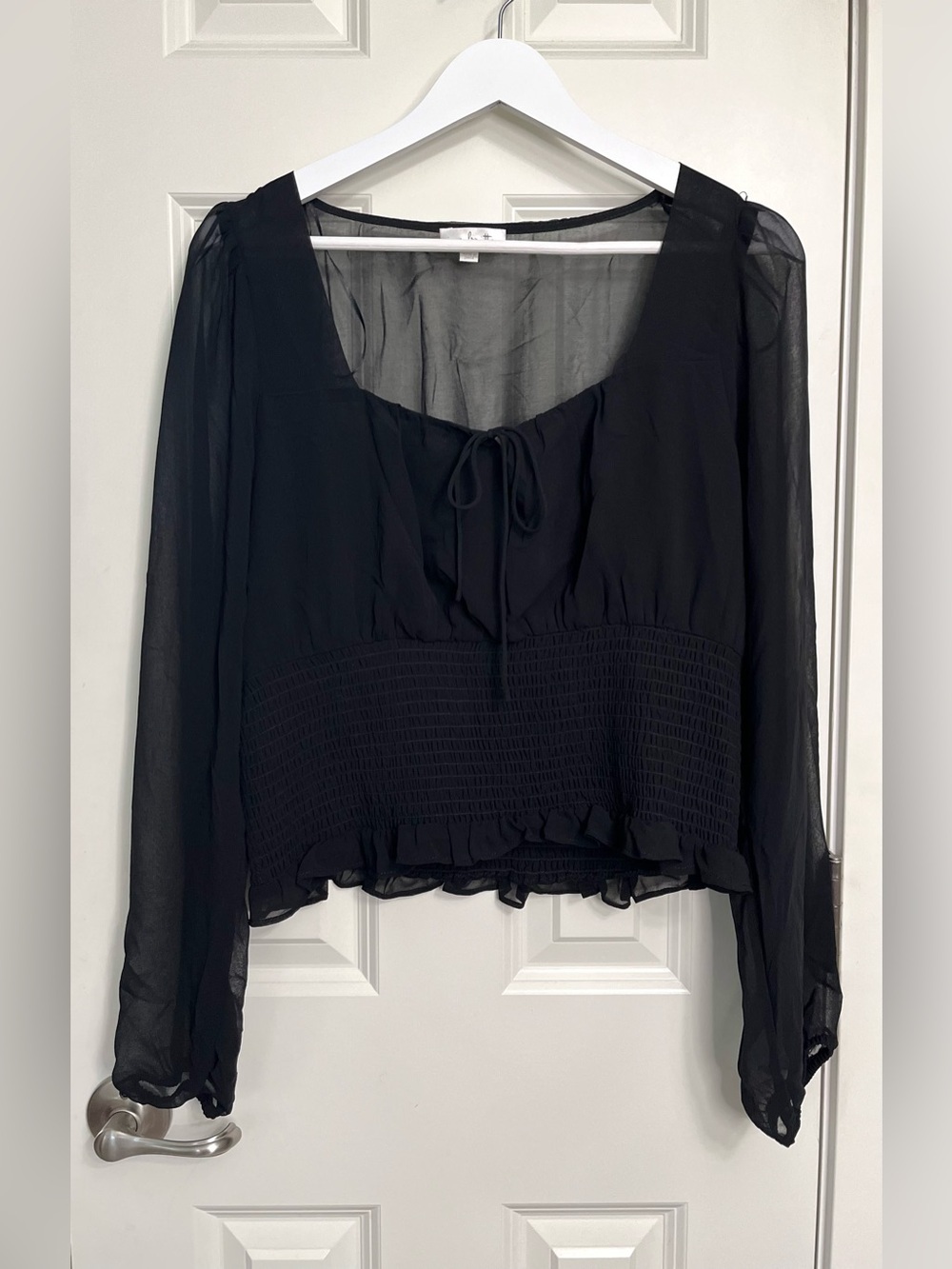 Nine Britton Smocked Long Sleeve Blouse NWOT